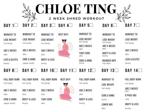 chloe ting 2 weeks|2 week shred workout plan.